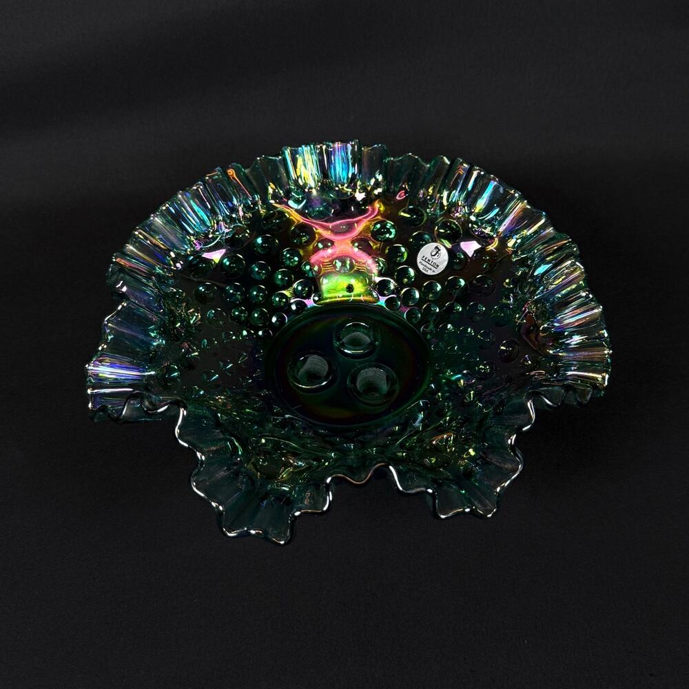 Vintage Fenton Carnival Iridescent 8" Bowl/Ruffle